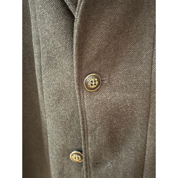 Men's Charcoal Cashmere Coat with removable scarf. Size M - Picture 5 of 12